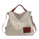 Large Capacity Canvas Bag Women Fashionable Pocket Shoulder Bags for Girls