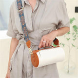 Oil Wax Leather Crossbody Purse Wide Strap Handbag for Women