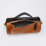 Oil Wax Leather Crossbody Purse Wide Strap Handbag for Women