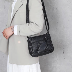 Women Soft Pu Leather Shoulder Bag Small Square Crossbody Purses Vintage