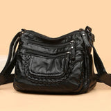 Women Soft Pu Leather Shoulder Bag Small Square Crossbody Purses Vintage