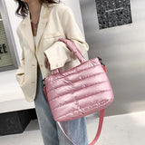 Large Capacity Women Shoulder Bag Down Cotton Tote Bag