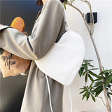 Heart Shaped Women's Shoulder Bag Soft Purses and Handbags
