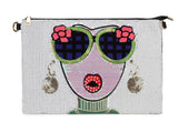 Sequin Flower Women's Envelope Shoulder Bag