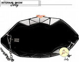 Geometric Luminous Clutch Purse Holographic Leather Crossbody Bag