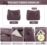 Vintage Leather Crossbody Bag Small Hobo Shoulder Bag Pockets Ladies Messenger