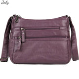 Vintage Leather Crossbody Bag Small Hobo Shoulder Bag Pockets Ladies Messenger
