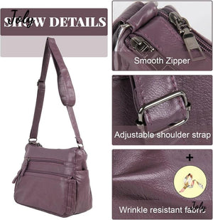 Vintage Soft Leather Crossbody Shoulder Bag for Women