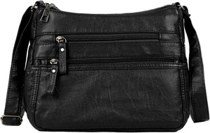 Vintage Soft Leather Crossbody Shoulder Bag for Women