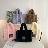 Soft Plush Women's Tote Bag Faux Fur Shoulder Crossbody Bags
