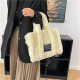 Soft Plush Women's Tote Bag Faux Fur Shoulder Crossbody Bags
