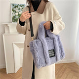 Soft Plush Women's Tote Bag Faux Fur Shoulder Crossbody Bags