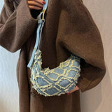 Canvas Hobos Bag Wide Shoulder Belt Handheld Shoulder Bag