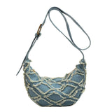 Canvas Hobos Bag Wide Shoulder Belt Handheld Shoulder Bag