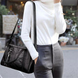 Vintage Large Capacity PU Leather Shoulder Bag for Women