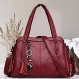 Vintage Large Capacity PU Leather Shoulder Bag for Women