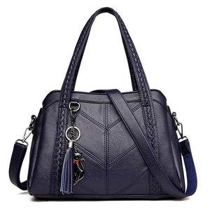 Vintage Large Capacity PU Leather Shoulder Bag for Women