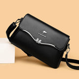 Women's PU Leather Handbag Double Shoulder Strap Single Shoulder Bag