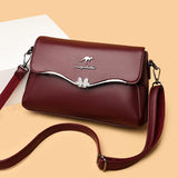 Women's PU Leather Handbag Double Shoulder Strap Single Shoulder Bag