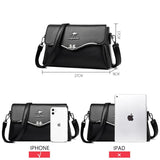 Women's PU Leather Handbag Double Shoulder Strap Single Shoulder Bag