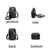 Double-layer Vertical Cell Phone Bags Solid Retro Ladies Shoulder Bag
