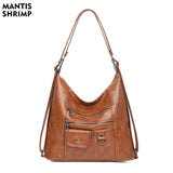 Pu Leather Shoulder Bag Women Casual Tote Ladies Bag High Capacity