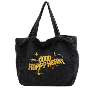 Casual Denim Crossbody Bag Embroidery Female Shoulder Handbag Tote