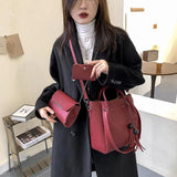 3pcs Women Bag Tassel Shoulder Crossbody PU Leather Handbag