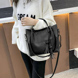 3pcs Women Bag Tassel Shoulder Crossbody PU Leather Handbag