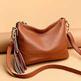 Tassel Leather Crossbody Bags for Women High Quality Ladies Handbag