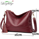 Tassel Leather Crossbody Bags for Women High Quality Ladies Handbag