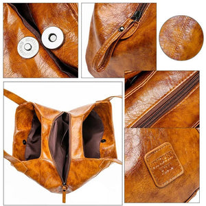 Vintage Oil Wax Women Hand Bag Designers Handbags Women Shoulder Bags