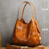 Vintage Oil Wax Women Hand Bag Designers Handbags Women Shoulder Bags