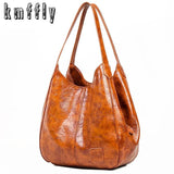 Vintage Oil Wax Women Hand Bag Designers Handbags Women Shoulder Bags