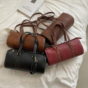 Vintage Leather Shoulder Bag Oil Wax Leather Handbag