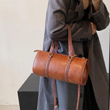 Vintage Leather Shoulder Bag Oil Wax Leather Handbag