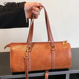 Vintage Leather Shoulder Bag Oil Wax Leather Handbag