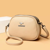 Small Solid Messenger Bags Women High Leather Messenger Bag Anti Theft Bag
