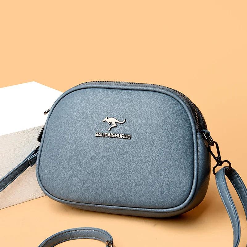Small Solid Messenger Bags Women High Leather Messenger Bag Anti Theft Bag