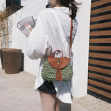 Vintage Tassel Saddle Rattan Women Shoulder Crossbody Bag