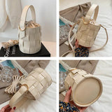 Summer Drawstring Bucket Bag PU Shoulder Totes WLHB2433