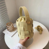 Summer Drawstring Bucket Bag PU Shoulder Totes WLHB2433