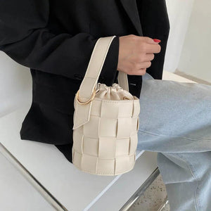 Summer Drawstring Bucket Bag PU Shoulder Totes WLHB2433