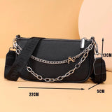 Chain Saddle Women Shoulder Bag Leather Crossbody Bag
