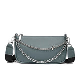 Chain Saddle Women Shoulder Bag Leather Crossbody Bag
