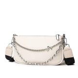 Chain Saddle Women Shoulder Bag Leather Crossbody Bag