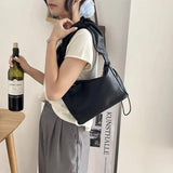 Soft Leather Shoulder Bag Pleated Underarm Zipper Handbag