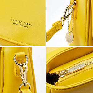 Half Round Crossbody Bag PU Leather Handbag Women Shoulder Purse