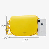Half Round Crossbody Bag PU Leather Handbag Women Shoulder Purse