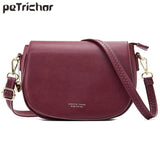 Half Round Crossbody Bag PU Leather Handbag Women Shoulder Purse